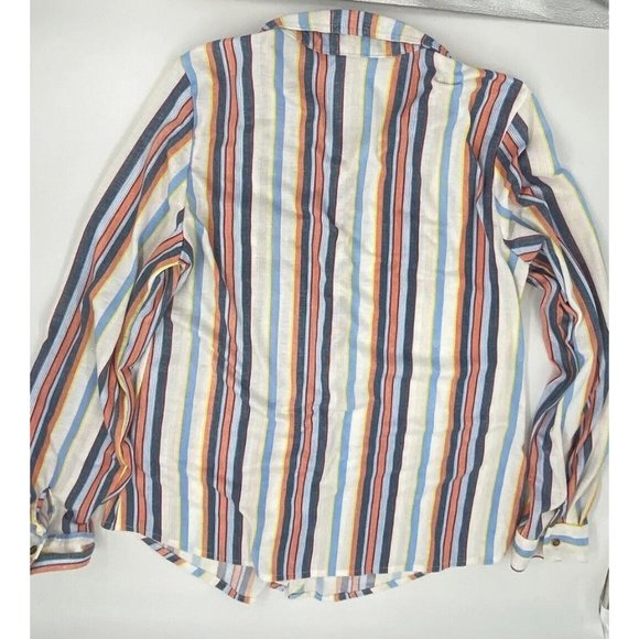 Passport Women Large Multicolored Button Up Long Sleeve Shirt Comfortable Ranch - Picture 7 of 13